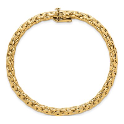 14K Yellow Gold 13.5mm Woven Link Chain Bracelet – view 6
