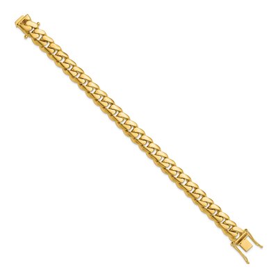 14K Yellow Gold 10.2mm Round Miami Cuban Chain Bracelet – view 2