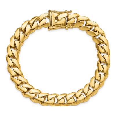 14K Yellow Gold 10.2mm Round Miami Cuban Chain Bracelet – view 4