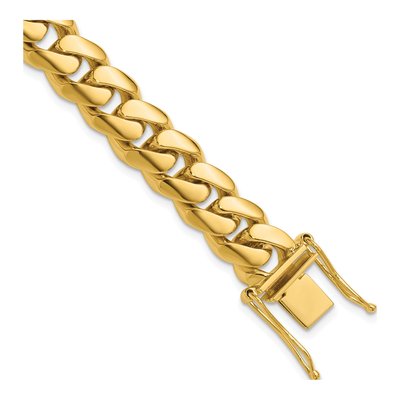 14K Yellow Gold 10.2mm Round Miami Cuban Chain Bracelet