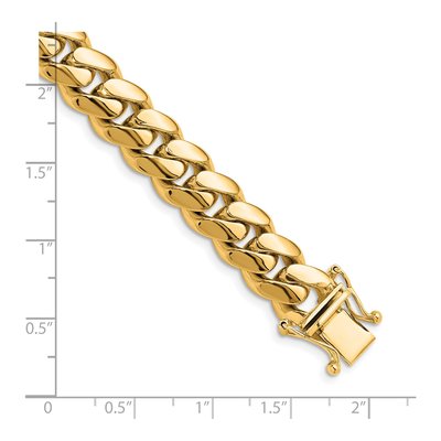 14K Yellow Gold 10.2mm Round Miami Cuban Chain Bracelet – view 2
