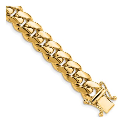 14K Yellow Gold 10.2mm Round Miami Cuban Chain Bracelet