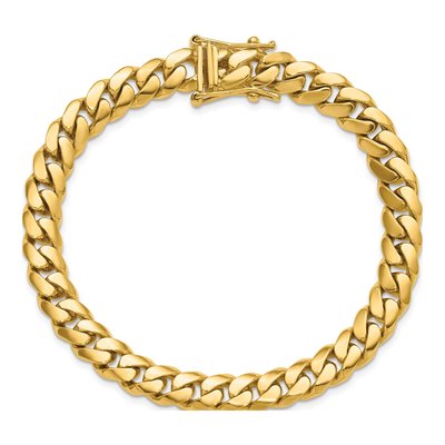 14K Yellow Gold 8mm Miami Round Cuban Chain Bracelet – view 4
