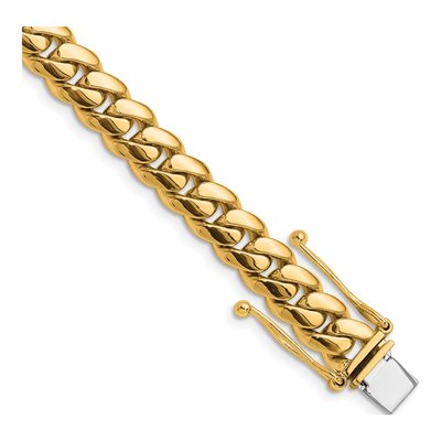 14K Yellow Gold 8mm Round Miami Cuban Chain Bracelet