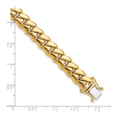 14K Yellow Gold 8.75mm Miami Round Cuban Chain Bracelet – view 3