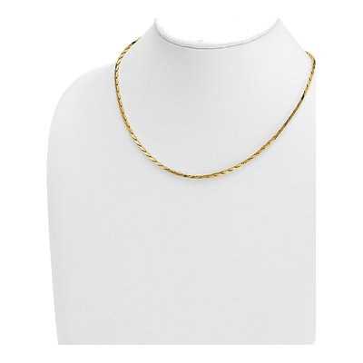14K Yellow Gold 2mm Fancy Link Chain – view 4