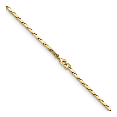 14K Yellow Gold 2mm Fancy Link Chain – view 5