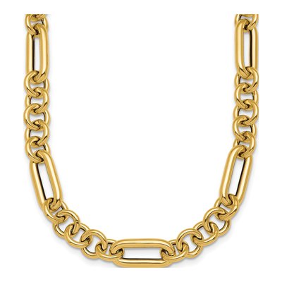 14K Yellow Gold 8mm Fancy Link Chain