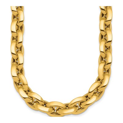 14K Yellow Gold 11.5mm Knife Edge Cable Chain