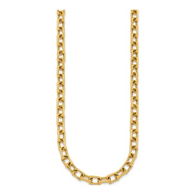 14K Yellow Gold 6.85mm Fancy Rectangular Link Chain – view 3