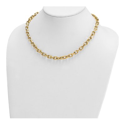14K Yellow Gold 6.85mm Fancy Rectangular Link Chain – view 4