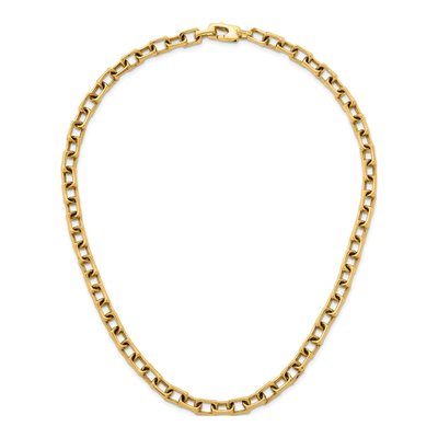 14K Yellow Gold 6.85mm Fancy Rectangular Link Chain – view 6
