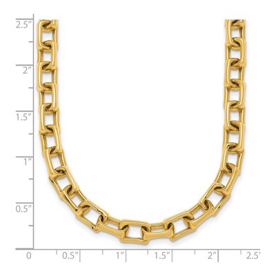 14K Yellow Gold 6.85mm Fancy Rectangular Link Chain – view 7