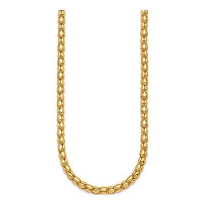 14K Yellow Gold 5.5mm Hollow Oval Barrel Link Chain – view 3