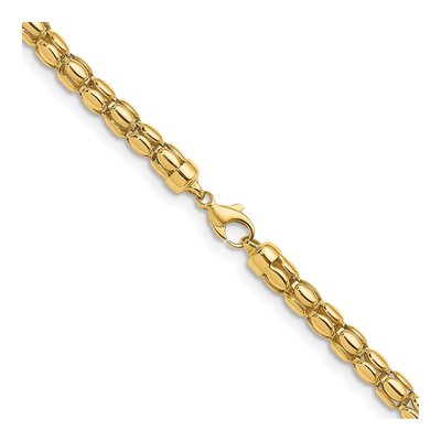 14K Yellow Gold 5.5mm Hollow Oval Barrel Link Chain – view 5