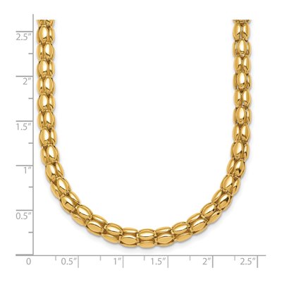 14K Yellow Gold 5.5mm Hollow Oval Barrel Link Chain – view 7