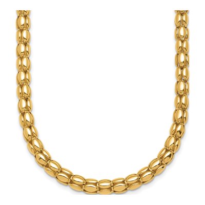 14K Yellow Gold 5.5mm Hollow Oval Barrel Link Chain