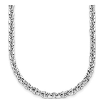 14K White Gold 4.75mm Cable Chain