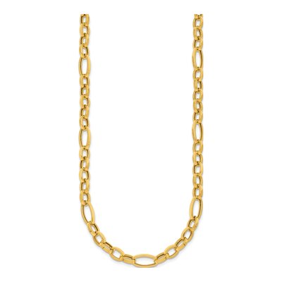 14K Yellow Gold 7.25mm Fancy Oval Link Chain – view 3