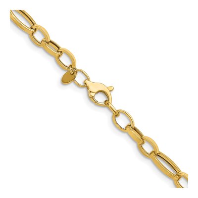 14K Yellow Gold 7.25mm Fancy Oval Link Chain – view 5
