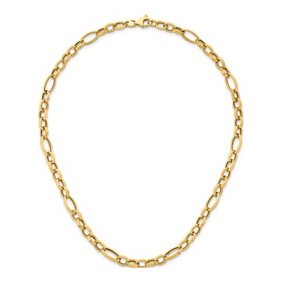 14K Yellow Gold 7.25mm Fancy Oval Link Chain – view 6