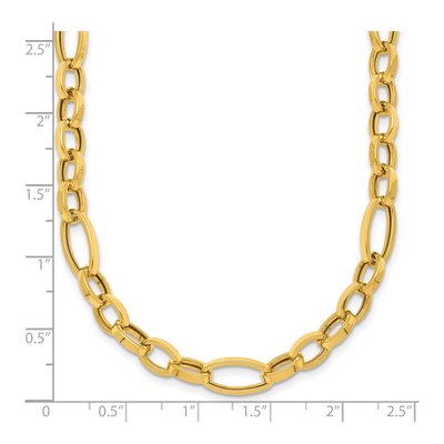 14K Yellow Gold 7.25mm Fancy Oval Link Chain – view 7