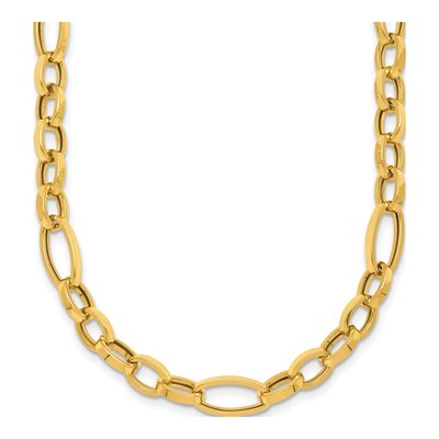 14K Yellow Gold 7.25mm Fancy Oval Link Chain