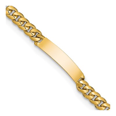 14K Yellow Gold Curb ID Bracelet