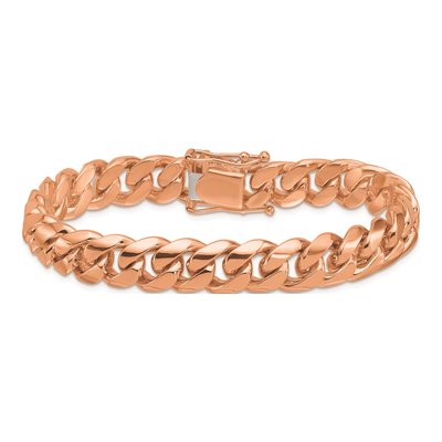 14K Rose Gold 10.5mm Curb Chain Bracelet – view 3