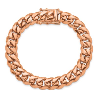 14K Rose Gold 10.5mm Curb Chain Bracelet – view 4
