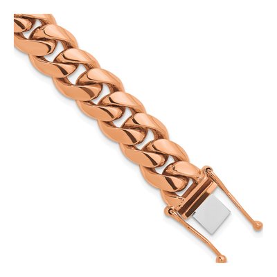 14K Rose Gold 10.5mm Curb Chain Anklet