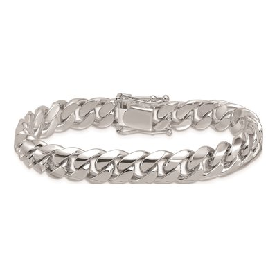14K White Gold 10.5mm Curb Chain Anklet – view 3
