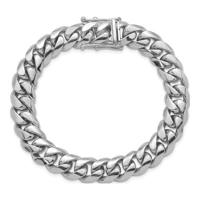 14K White Gold 10.5mm Curb Chain Anklet – view 4