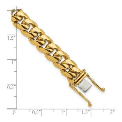 14K Yellow Gold 10.5mm Curb Chain Bracelet – view 4