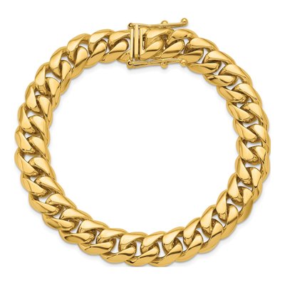 14K Yellow Gold 10.5mm Curb Chain Bracelet – view 6