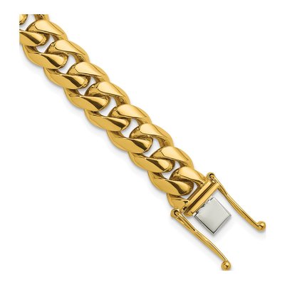 14K Yellow Gold 10.5mm Curb Chain Bracelet