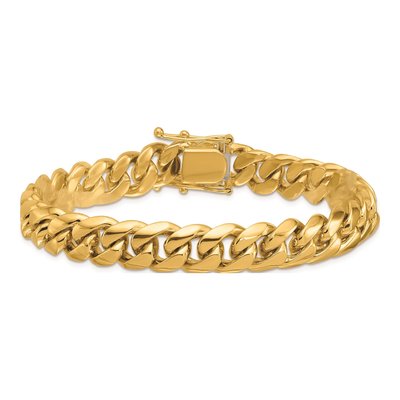 14K Yellow Gold 10.5mm 9-Inch Curb Chain Anklet – view 4