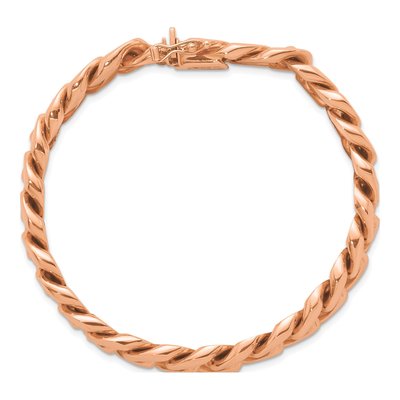 14K Rose Gold 12.6mm Curb Chain Bracelet – view 4
