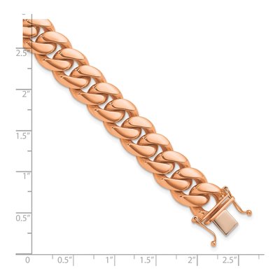 14K Rose Gold 12.6mm Curb Chain Bracelet – view 5