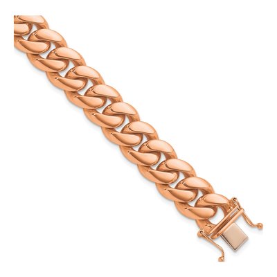 14K Rose Gold 12.6mm Curb Chain Bracelet