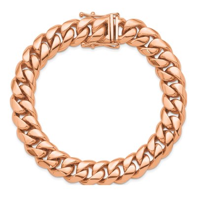 14K Rose Gold 12.6mm Curb Chain Anklet – view 4