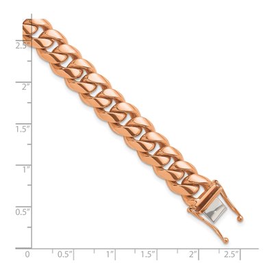 14K Rose Gold 12.6mm Curb Chain Anklet – view 5