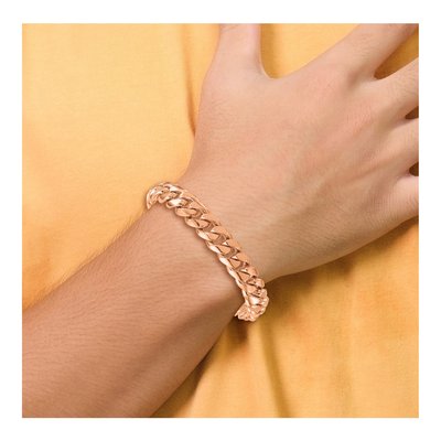 14K Rose Gold 12.6mm Curb Chain Anklet – view 6