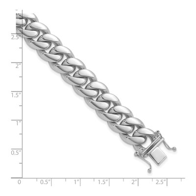 14K White Gold 12.6mm Curb Chain Bracelet – view 5