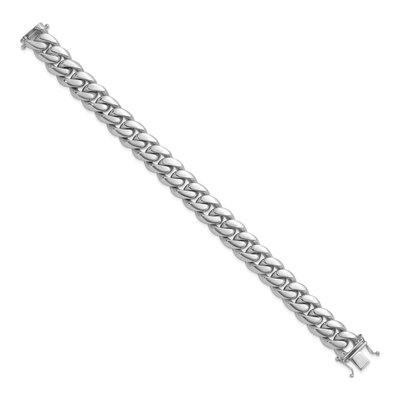 14K White Gold 12.6mm Curb Chain Bracelet – view 2