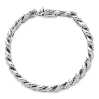 14K White Gold 12.6mm Curb Chain Bracelet – view 4