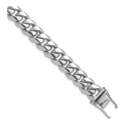 14K White Gold 12.6mm Curb Chain Anklet