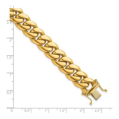 14K Yellow Gold 12.6mm Curb Chain Bracelet – view 4