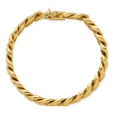 14K Yellow Gold 12.6mm Curb Chain Bracelet – view 6