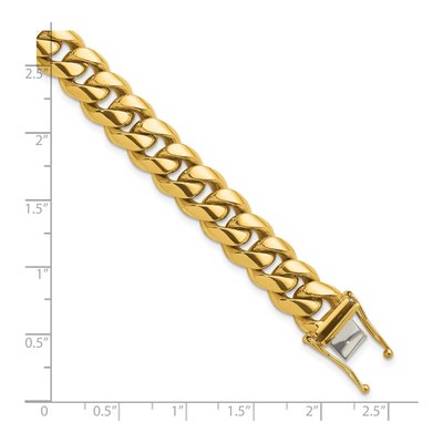 14K Yellow Gold 12.6mm Curb Chain Anklet – view 4